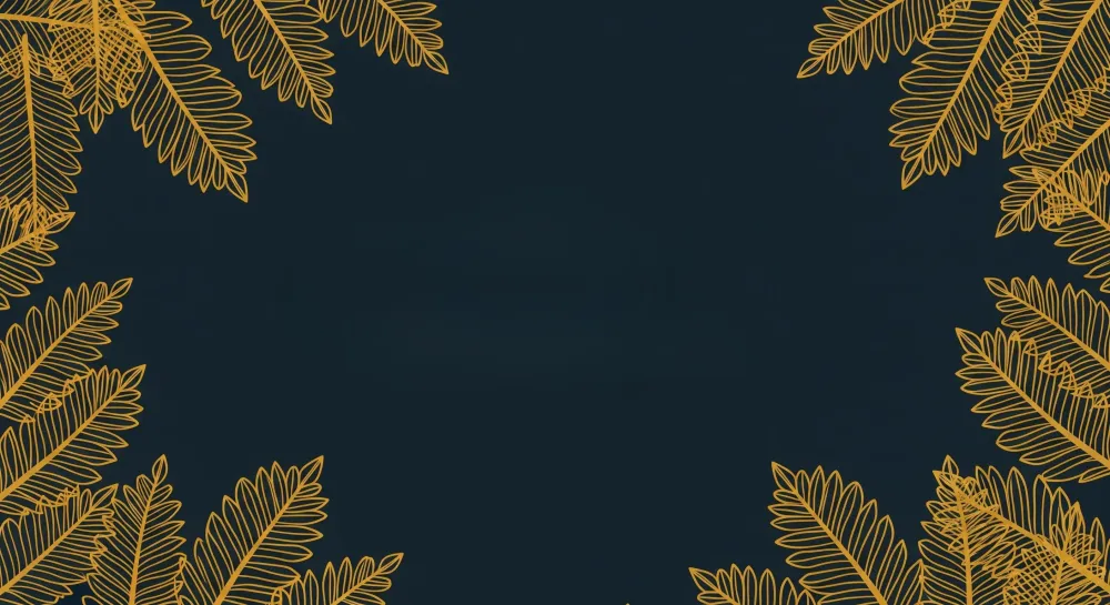 Papel de parede crianç | Folhas douradas em fundo preto elegante