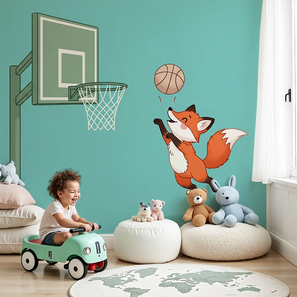 Papel de parede crianç | Fox jogador de basquete