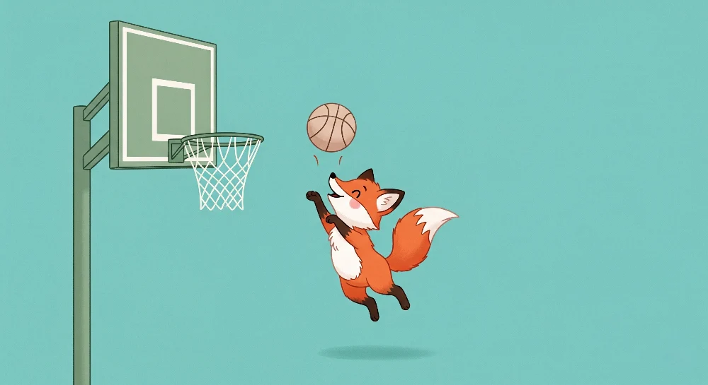 Papel de parede crianç | Fox jogador de basquete