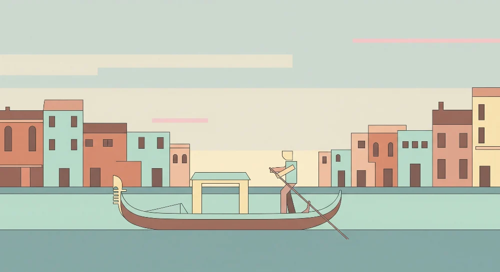 Papel de parede crianç | Gôndolas e paisagens coloridas inspiradas em Veneza