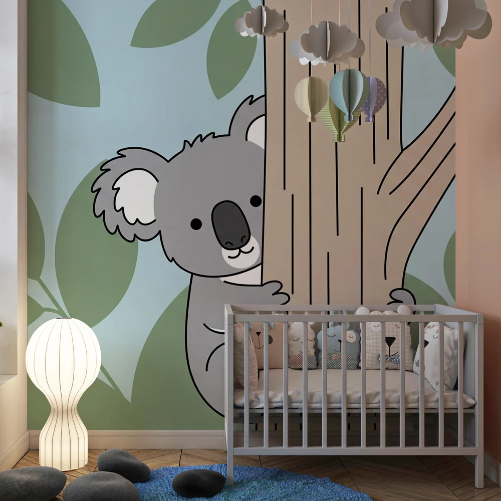 Papel de parede crianç | Koala jogar na natureza