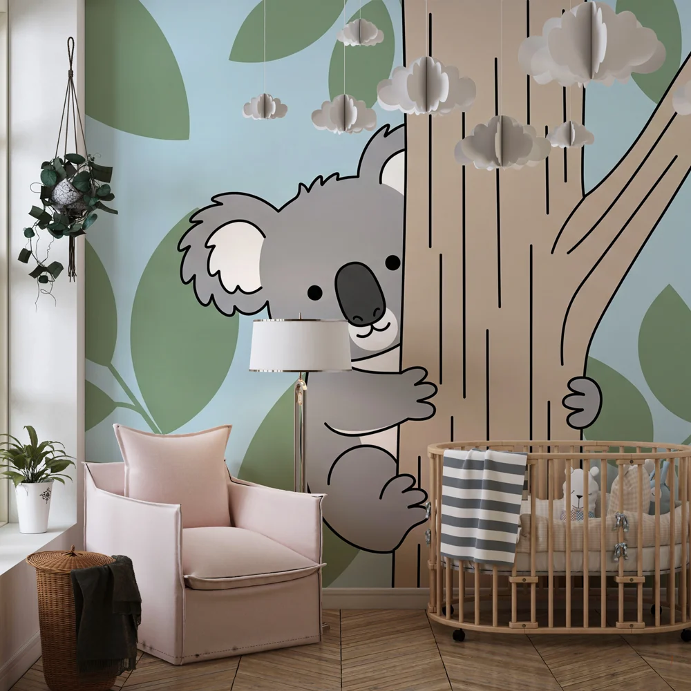 Papel de parede crianç | Koala jogar na natureza