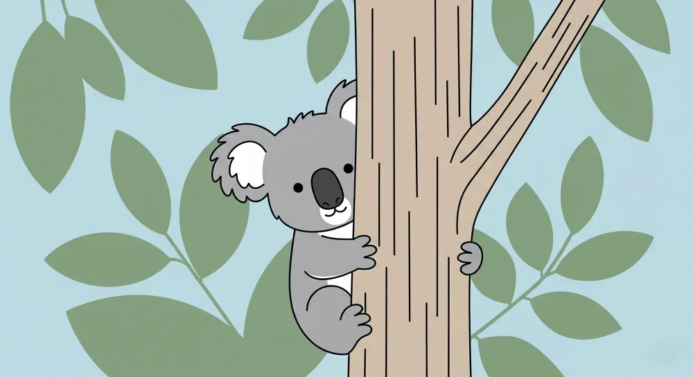 Papel de parede crianç | Koala jogar na natureza