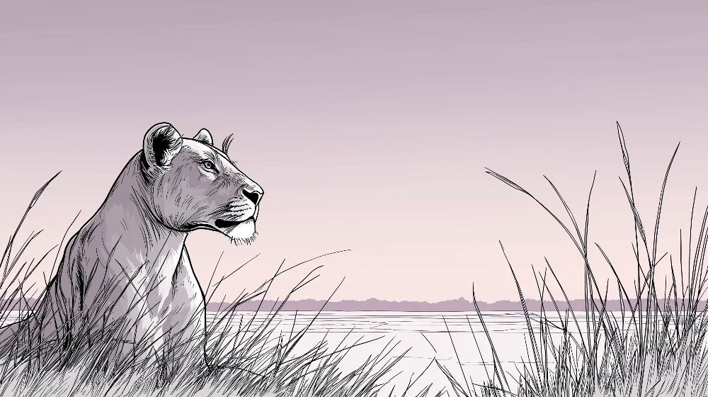 Papel de parede crianç | Leoa majestosa na savana