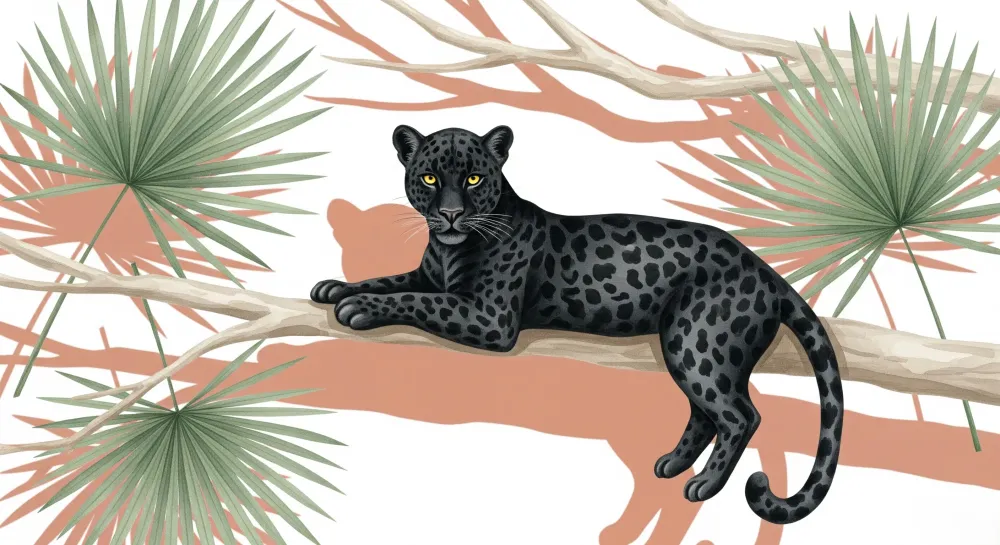 Papel de parede crianç | Leopardo descansando em sua árvore na selva