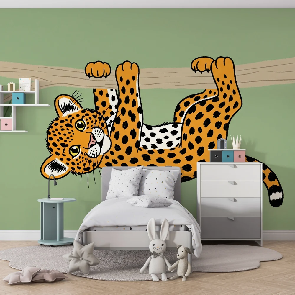 Papel de parede crianç | Leopardo jogar na selva