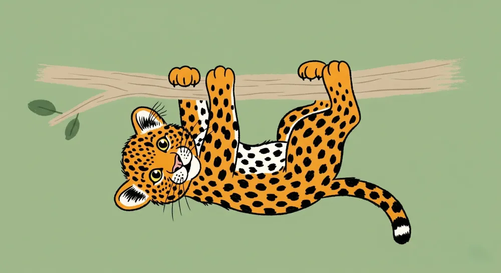 Papel de parede crianç | Leopardo jogar na selva