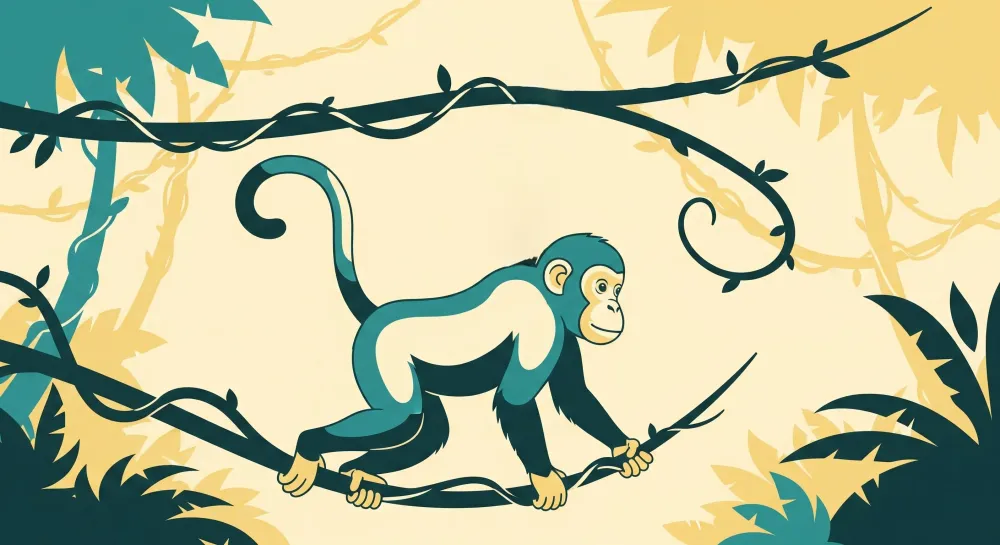 Papel de parede crianç | Macaco travesso na selva