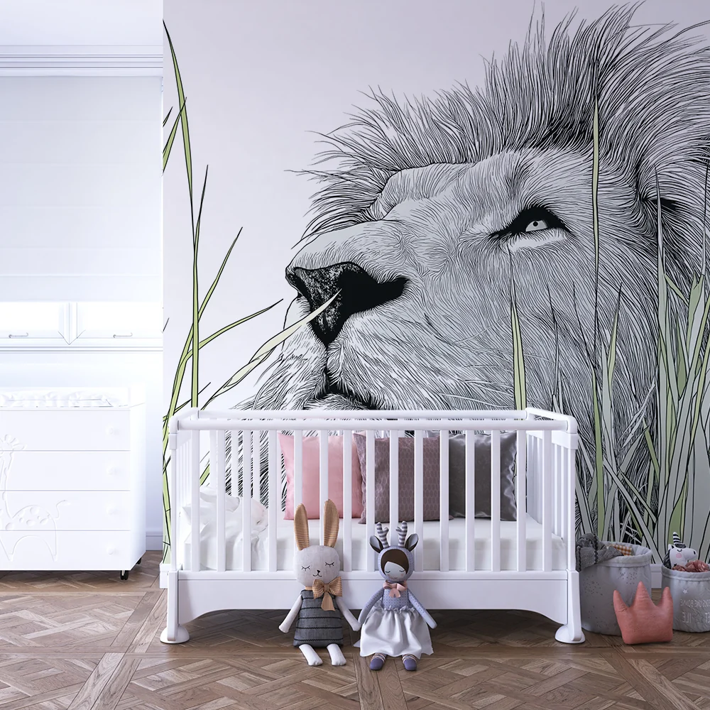 Papel de parede crianç | Majestoso leão na savana