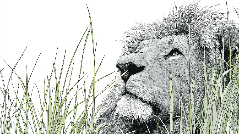 Papel de parede crianç | Majestoso leão na savana