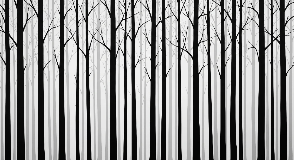 Papel de parede crianç | Minimalistichna gora v cherno i bialo