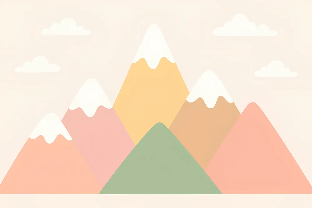 Papel de parede crianç | Montanhas suaves e nuvens suaves