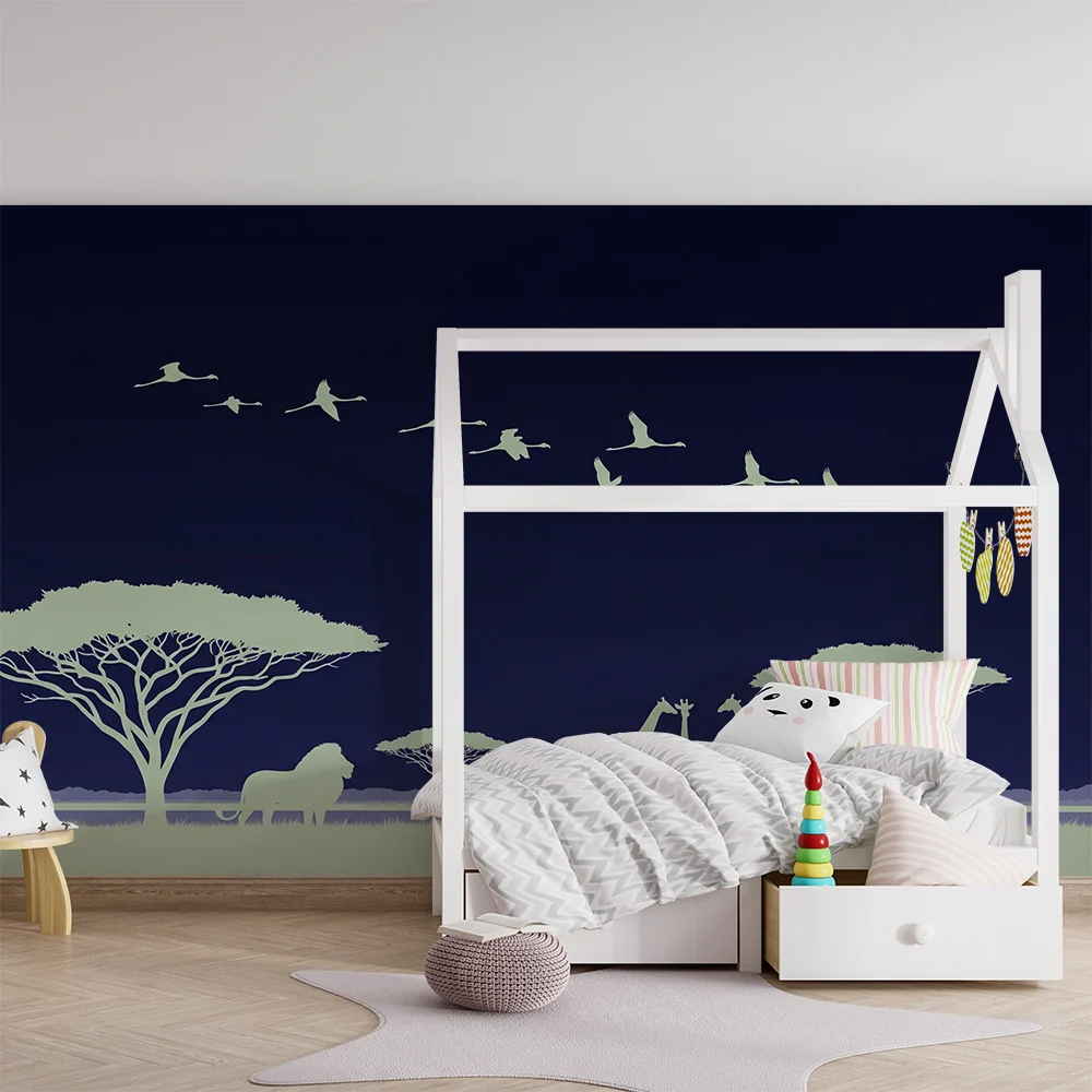 Papel de parede crianç | Nocturnal Safari com belos animais