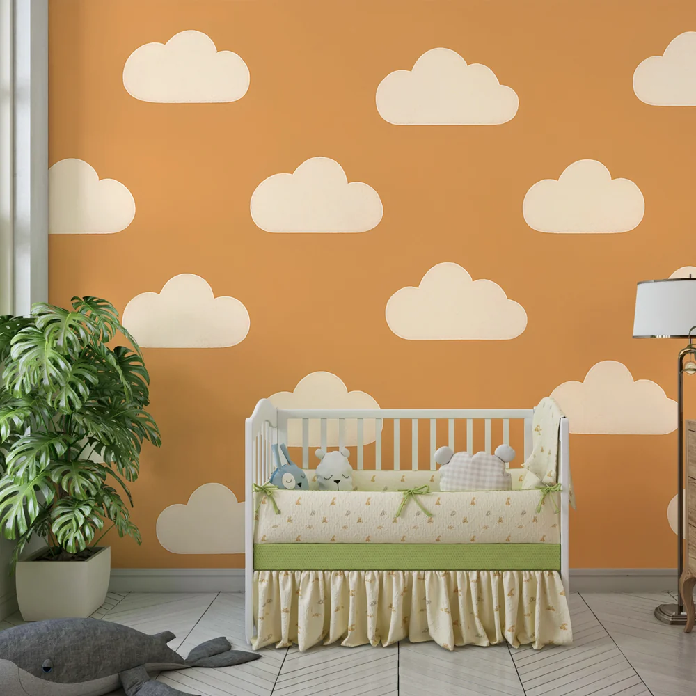 Papel de parede crianç | Nuvens suaves em fundo terroso