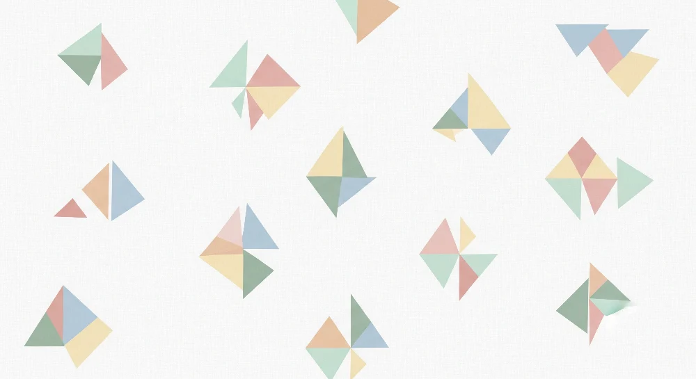 Papel de parede crianç | Padrões geométricos coloridos em fundo branco