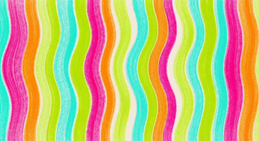 Papel de parede crianç | Padrões ondulados coloridos em rosa, verde e azul