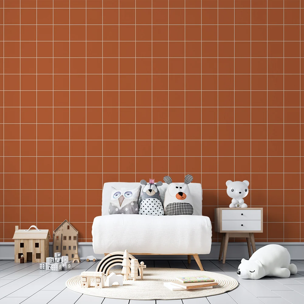 Papel de parede crianç | Padrão de azulejos terracota acolhedor