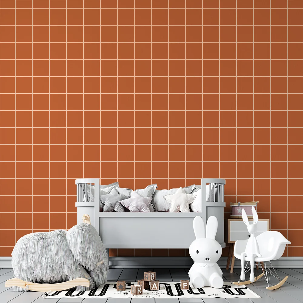 Papel de parede crianç | Padrão de azulejos terracota acolhedor