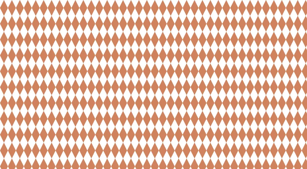 Papel de parede crianç | Padrão de losangos terracota em fundo branco