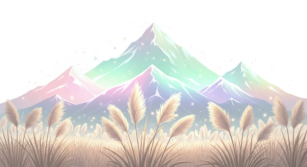 Papel de parede crianç | Pastel mountains and golden fields under starry sky