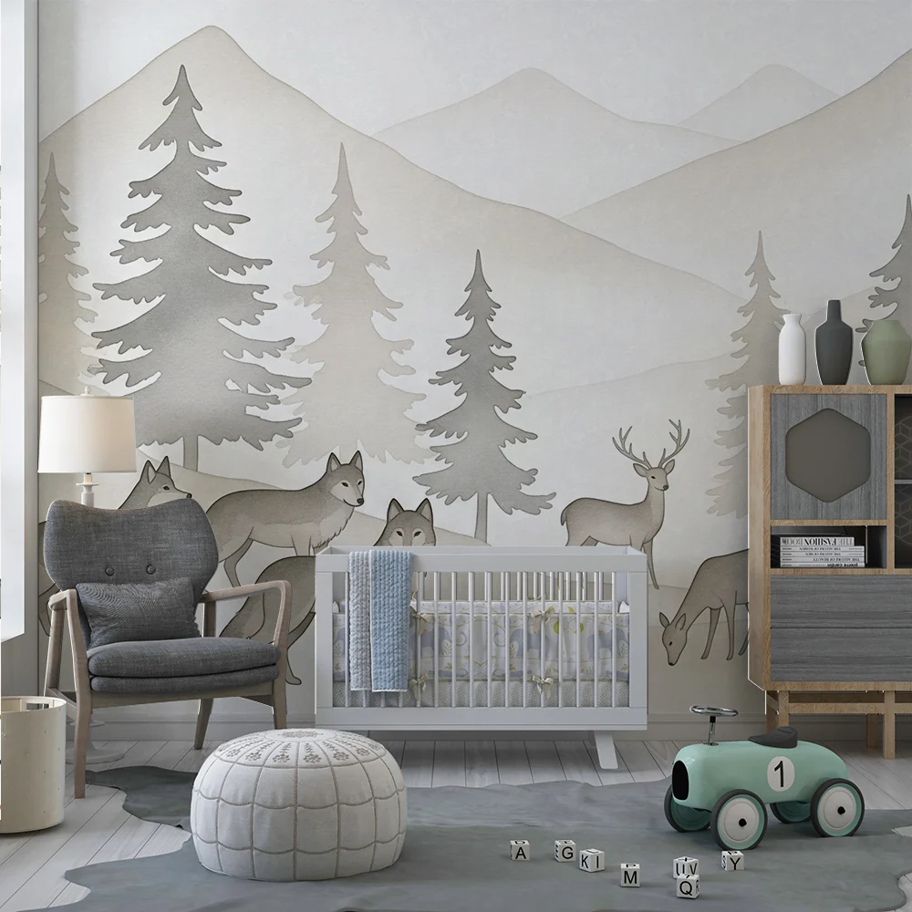 Papel de parede crianç | Peaceful forest wild animals