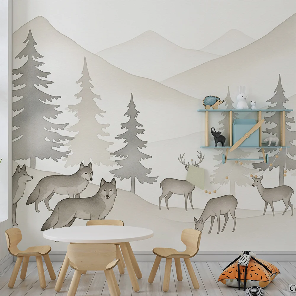 Papel de parede crianç | Peaceful forest wild animals