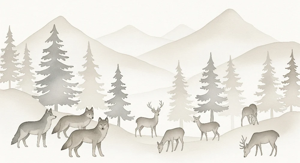 Papel de parede crianç | Peaceful forest wild animals