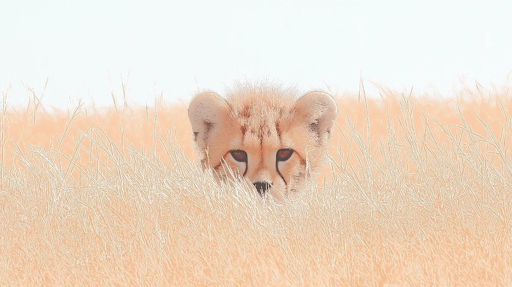 Papel de parede crianç | Pequena chita escondida na savana