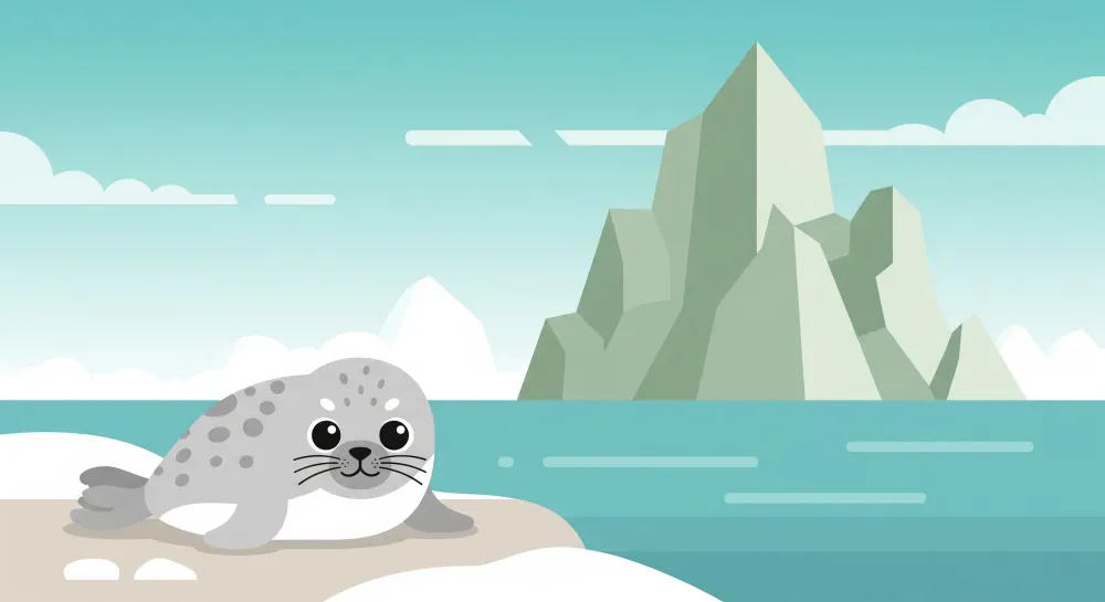 Papel de parede crianç | Pequena foca e paisagens glaciais