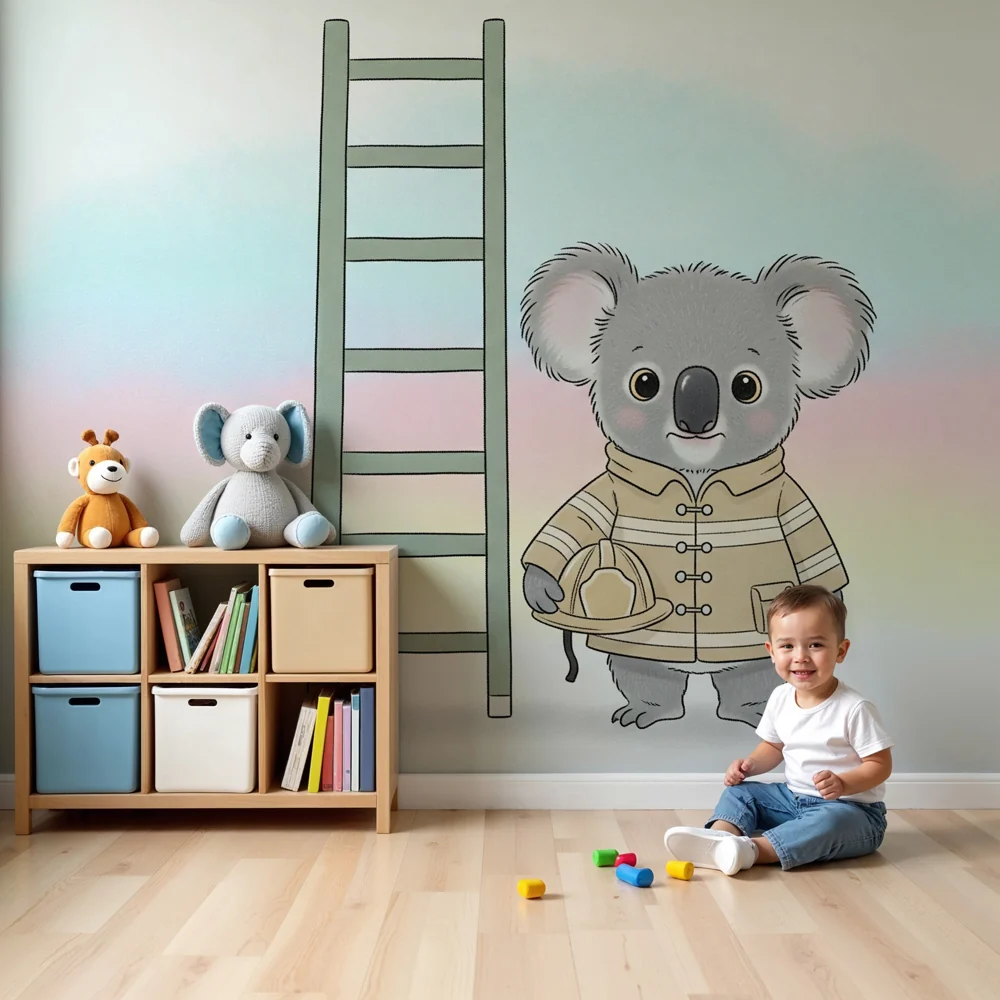 Papel de parede crianç | Pequeno aventureiro koala