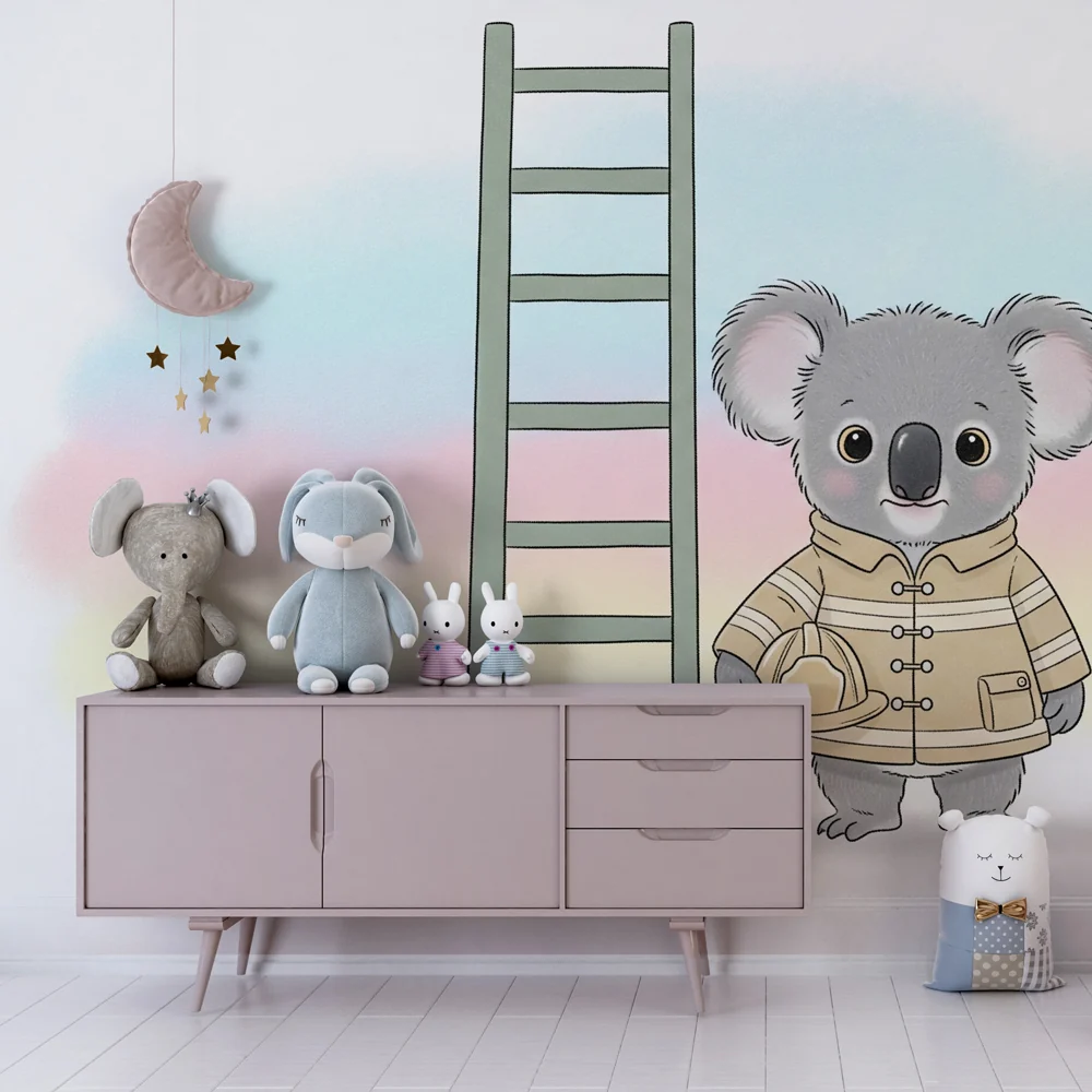 Papel de parede crianç | Pequeno aventureiro koala