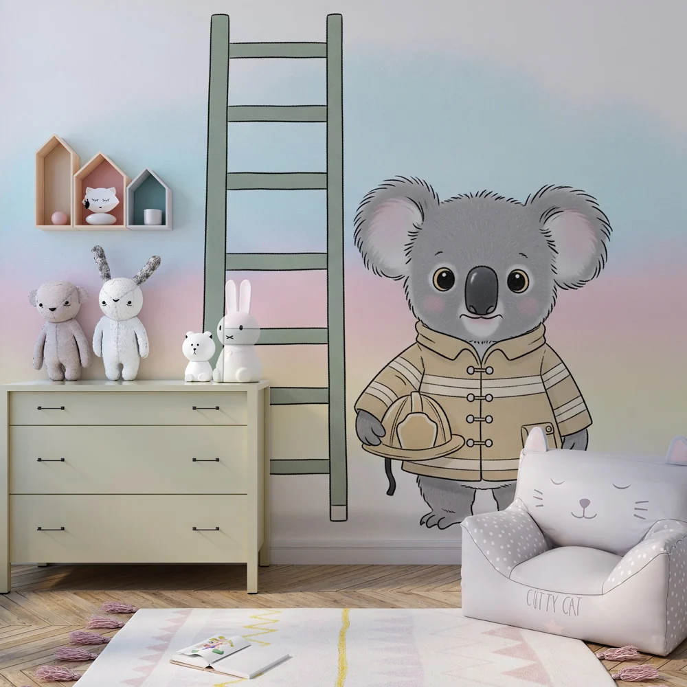 Papel de parede crianç | Pequeno aventureiro koala