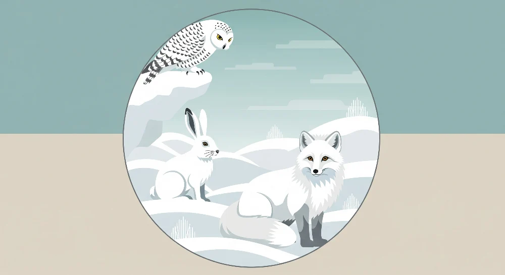Papel de parede crianç | Polares animais em uma paisagem nevada