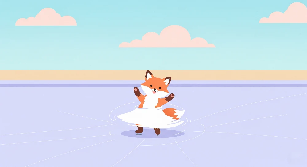 Papel de parede crianç | Raposa patinadora dançando