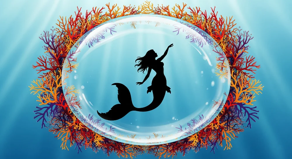 Papel de parede crianç | Sereia e corais subaquáticos