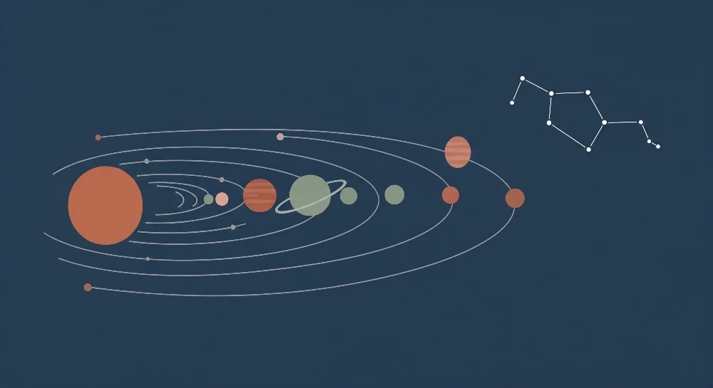 Papel de parede crianç | Sistema solar em fundo azul-pato com planetas coloridos