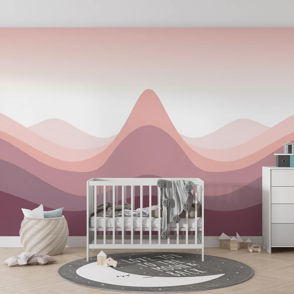 Papel de parede crianç | Suaves ondas em tons pastel