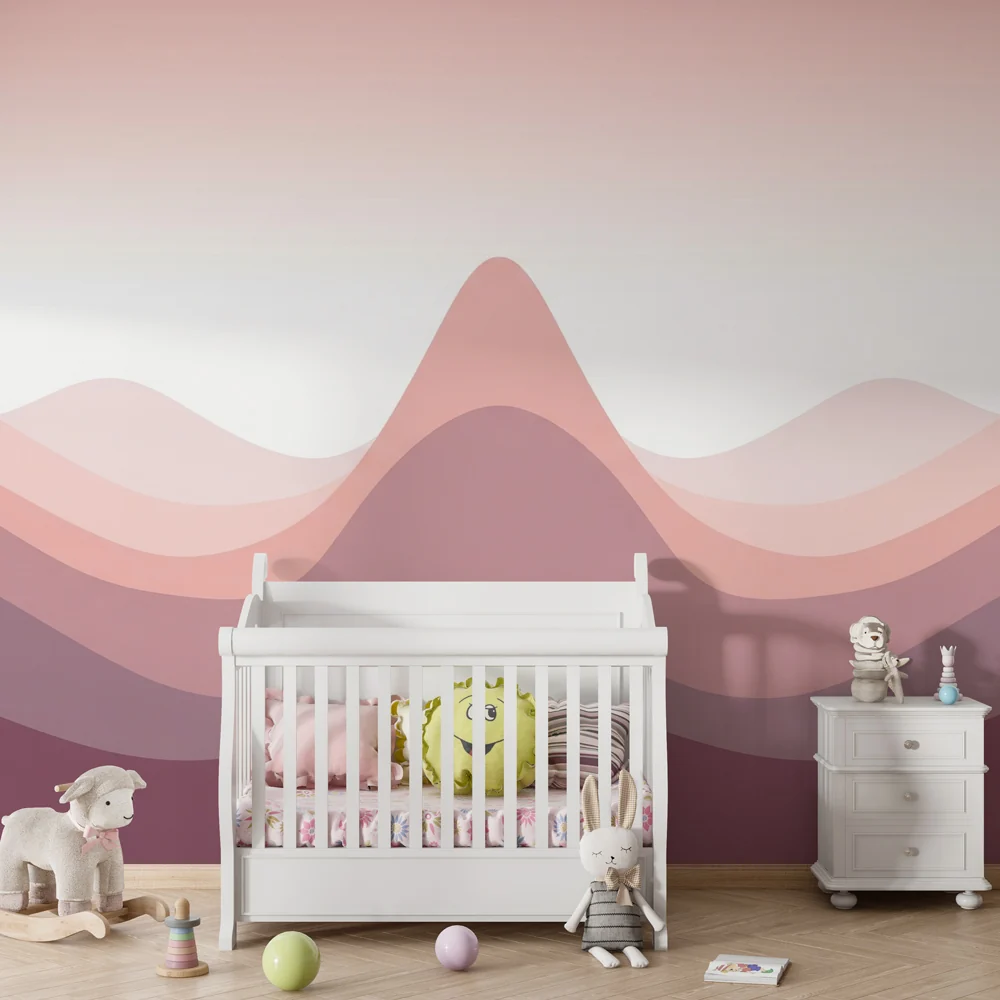 Papel de parede crianç | Suaves ondas em tons pastel