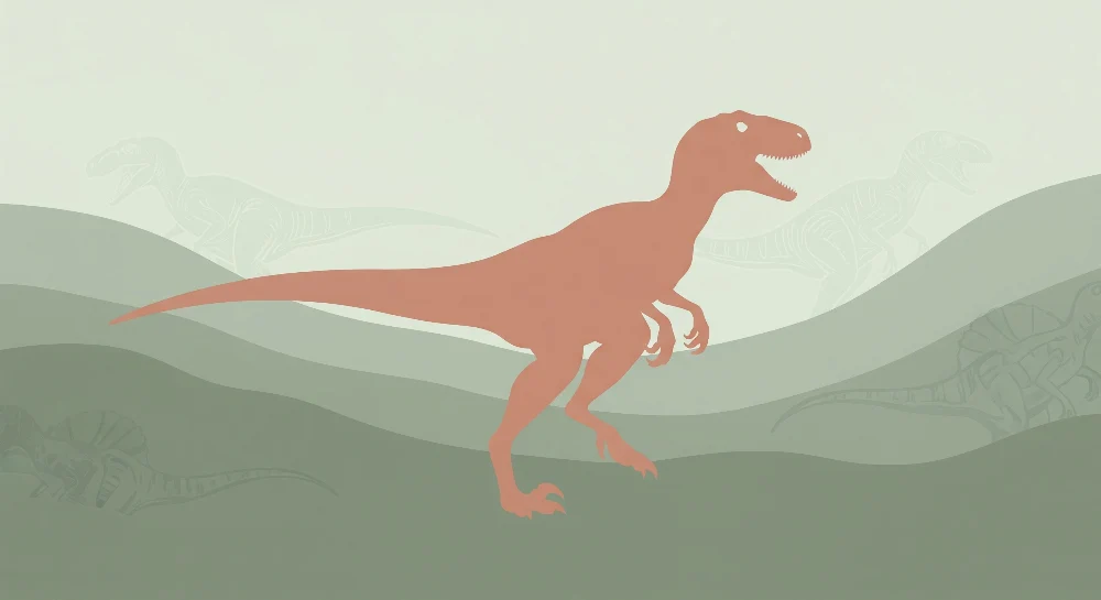 Papel de parede crianç | Vélociraptor terracota em uma paisagem pré-histórica