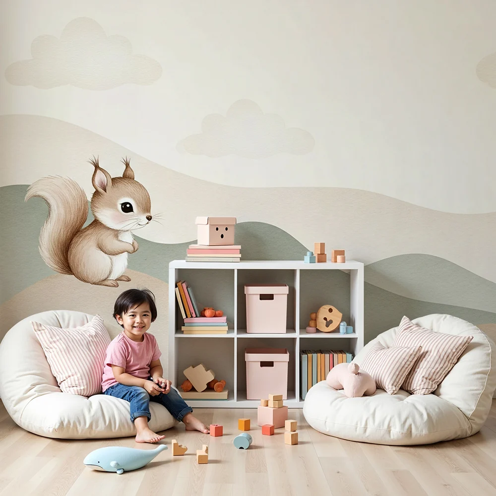 Papel de parede quarto bebê | Мило катериче на нежни хълмове