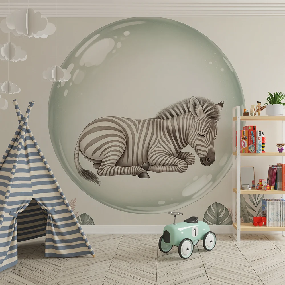 Papel de parede quarto bebê | Заспалата зебра в мехур