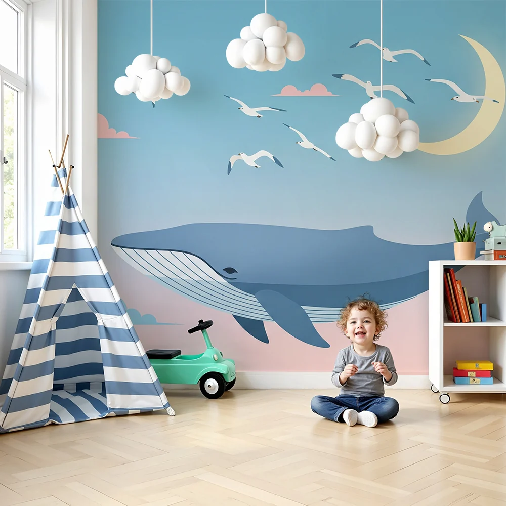 Papel de parede quarto bebê | Мажестическа китка под звездното небе