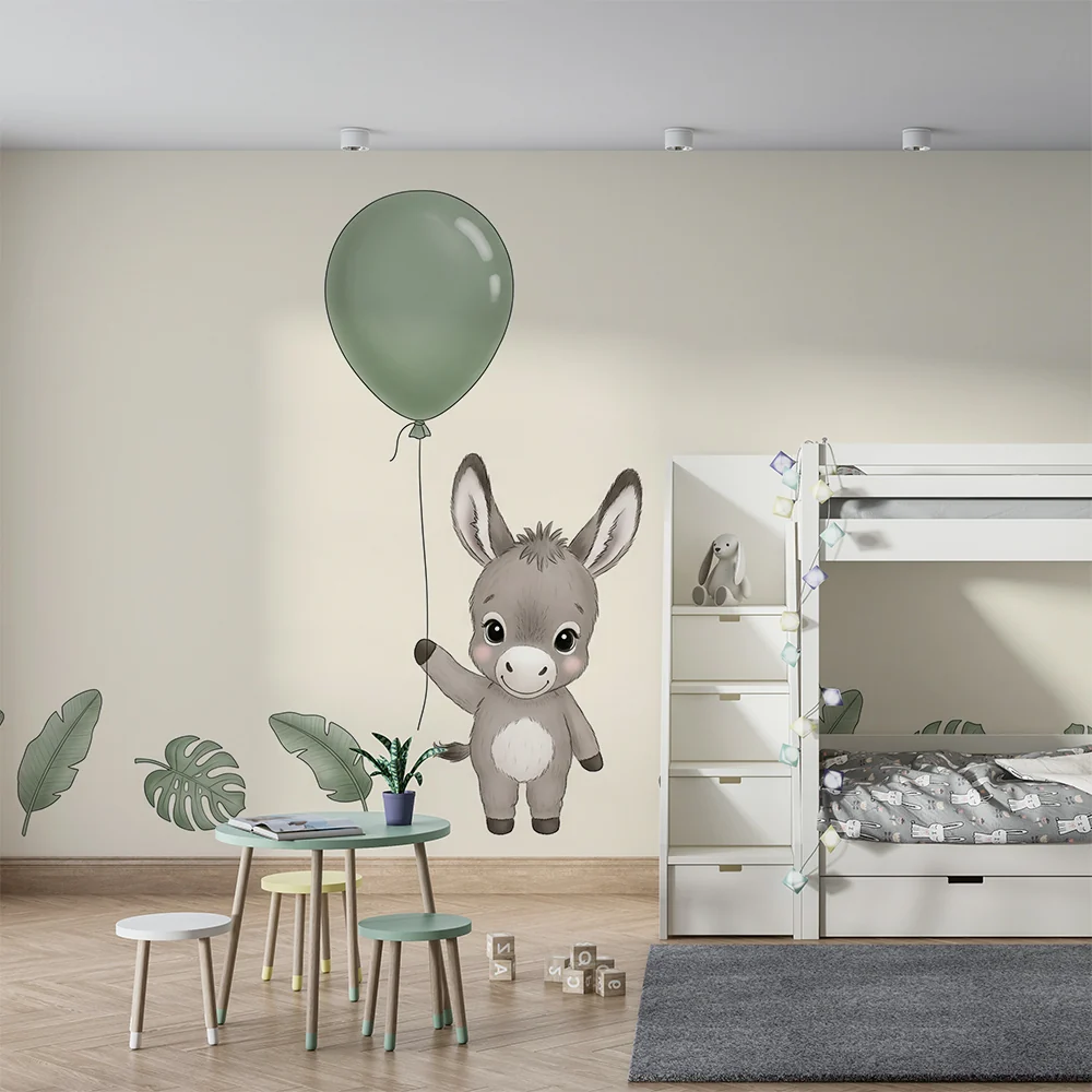 Papel de parede quarto bebê | Малко весело магаре с балон