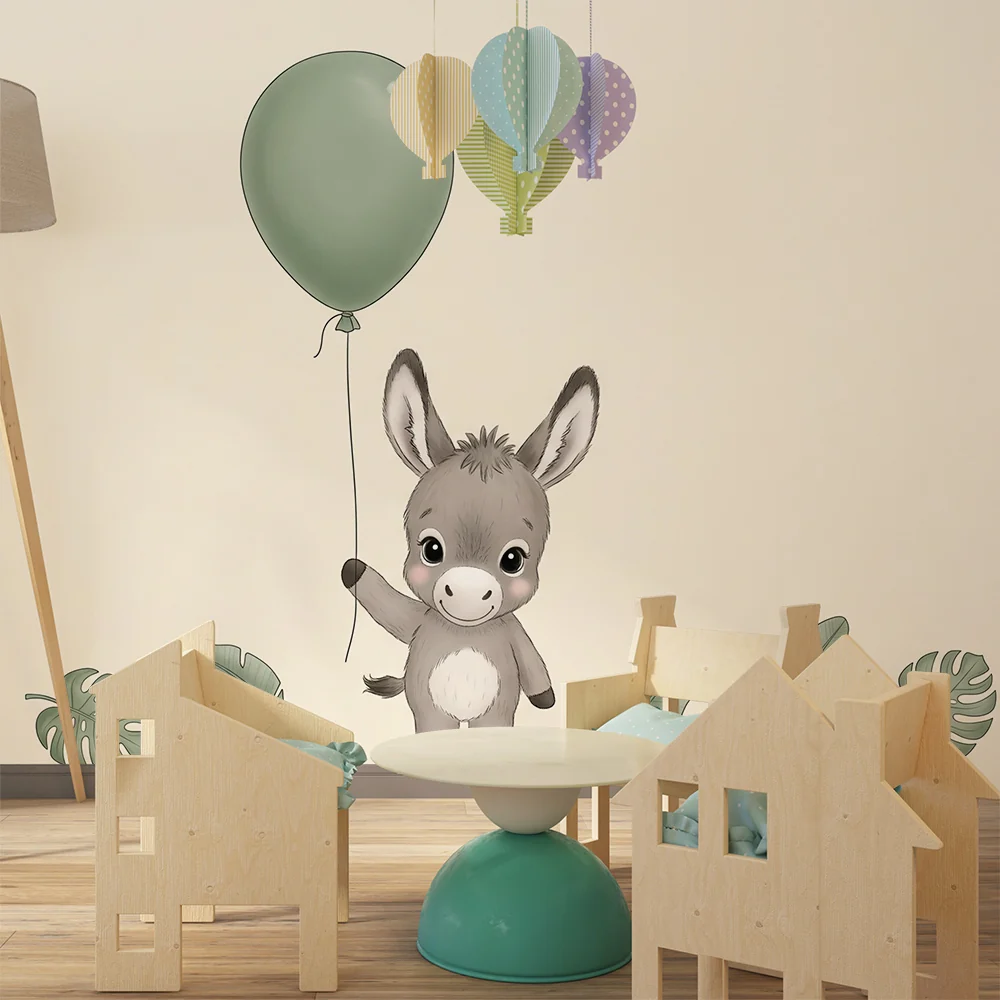 Papel de parede quarto bebê | Малко весело магаре с балон