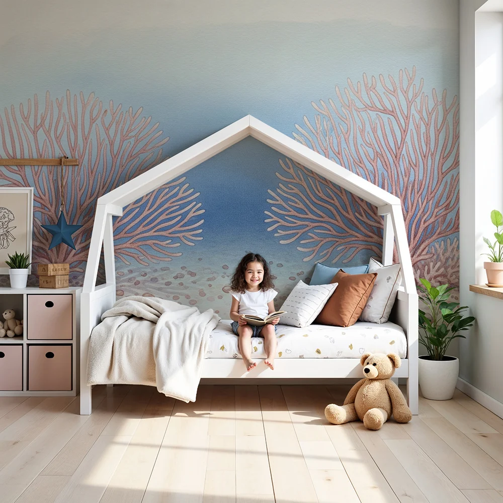 Papel de parede quarto bebê | Подводница с ярки корали