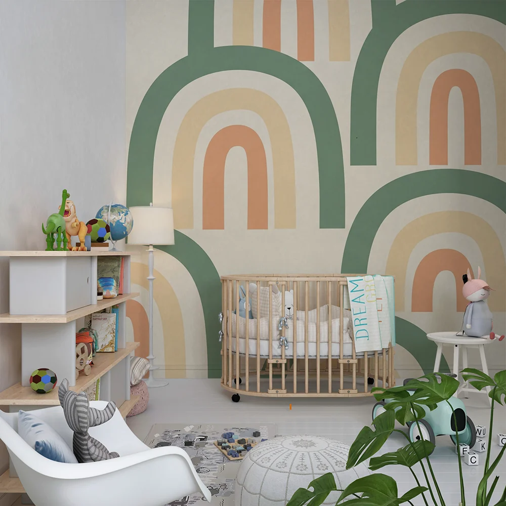 Papel de parede quarto bebê | Меки дъги в пастелни тонове