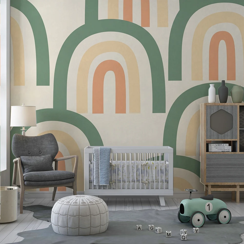 Papel de parede quarto bebê | Меки дъги в пастелни тонове
