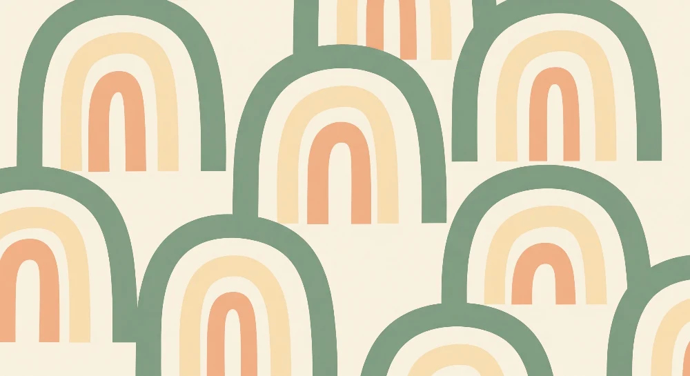 Papel de parede quarto bebê | Меки дъги в пастелни тонове
