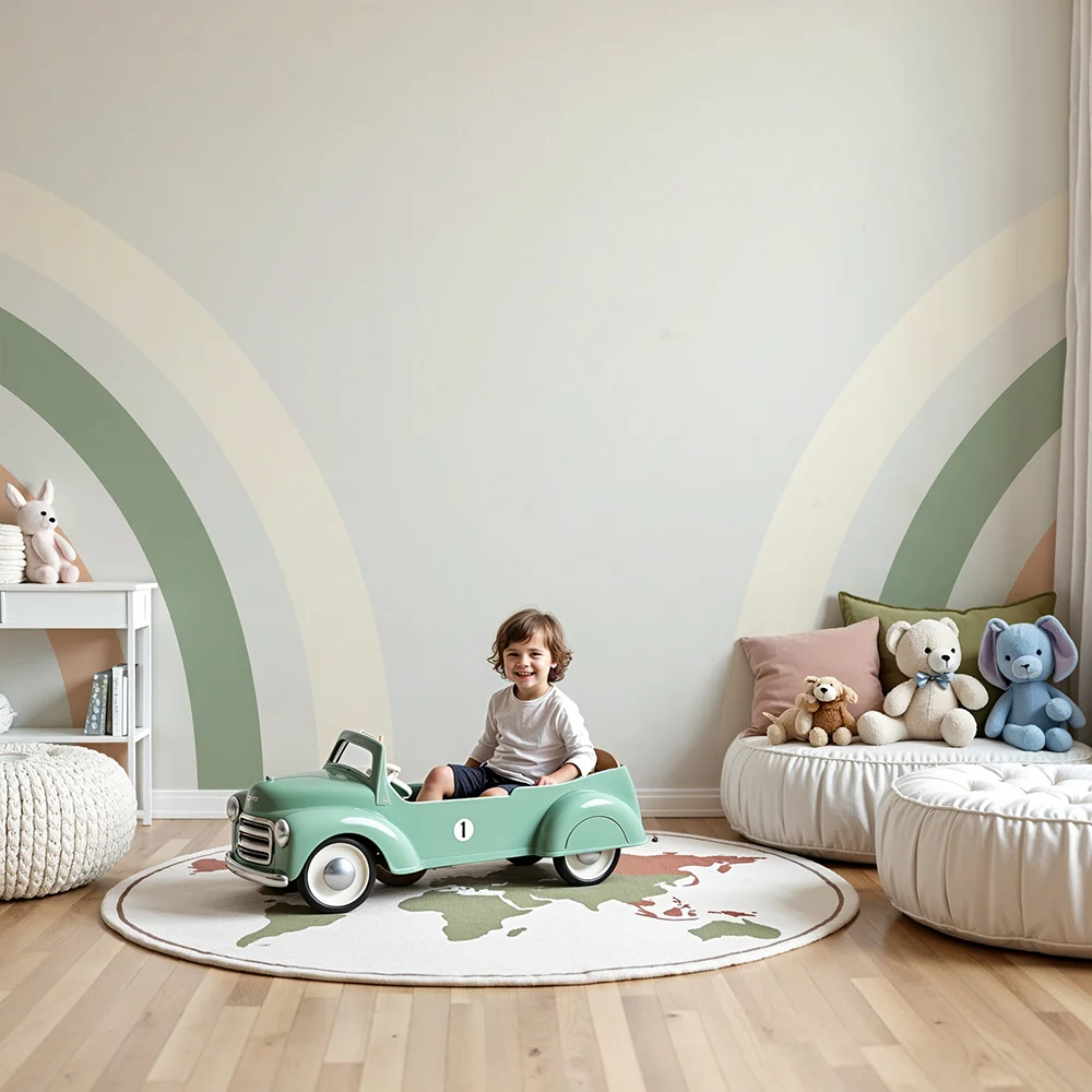 Papel de parede quarto bebê | Меки дъги в пастелни тонове