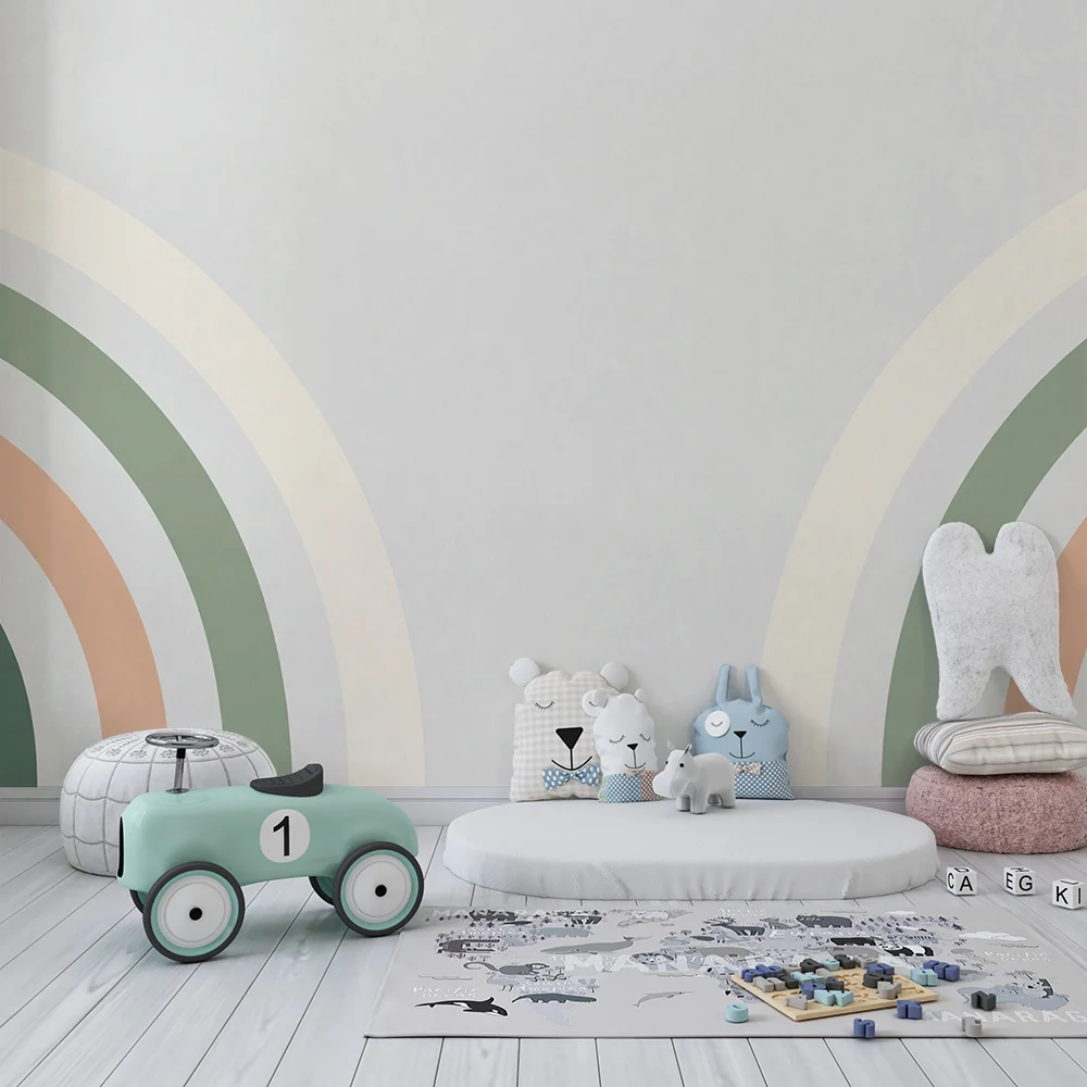 Papel de parede quarto bebê | Меки дъги в пастелни тонове